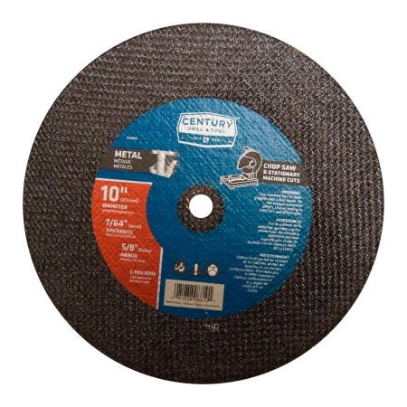 Century Drill & Tool Century Drill 0 Abrasive Saw Blade 10" x 5/8" Fiberglass 8810